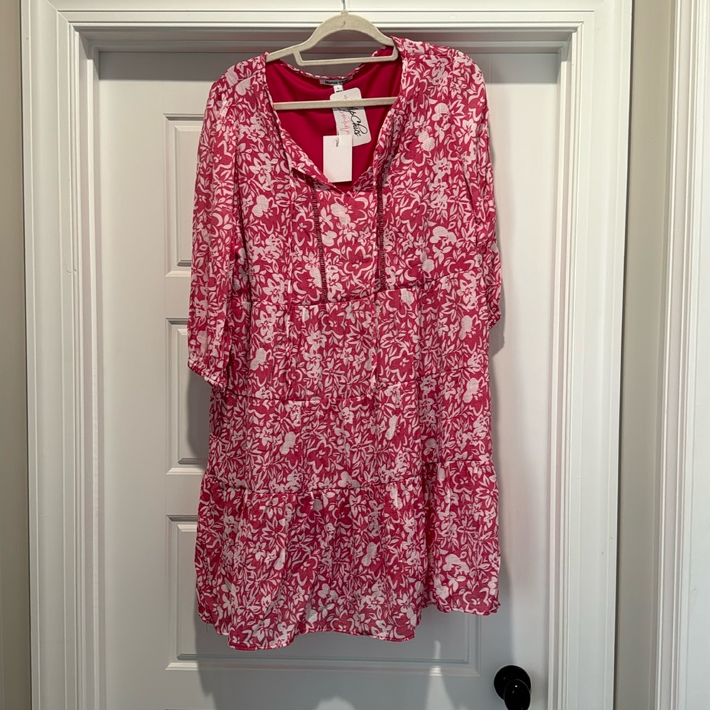 NWT Pink and White floral dress